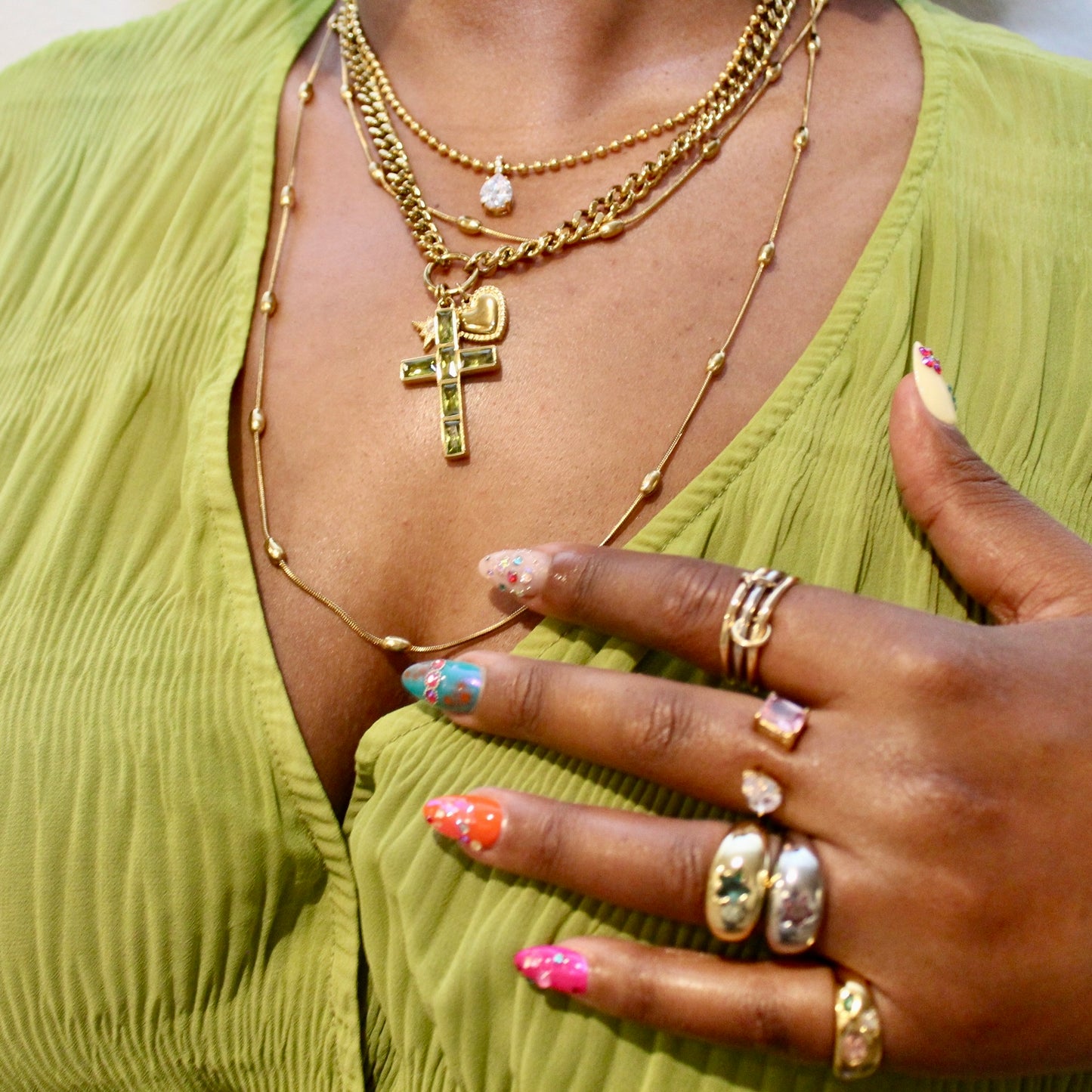 Cross My Heart Charm Necklace