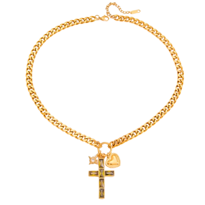 Cross My Heart Charm Necklace