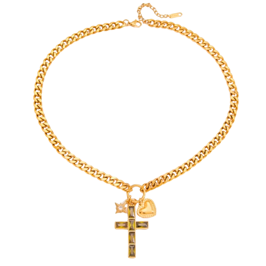 Cross My Heart Charm Necklace