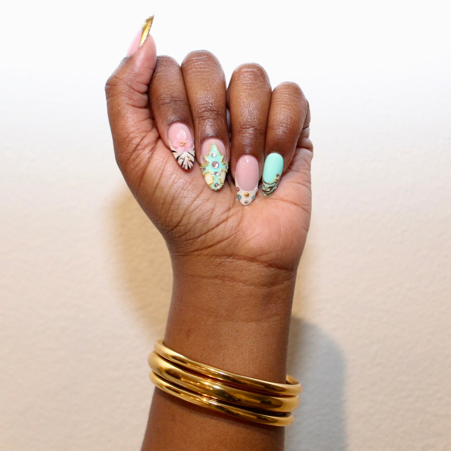 Slick Bangle Set Thin - Gold