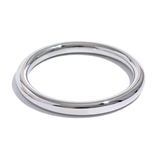 Slick Bangle Set Thick - Silver