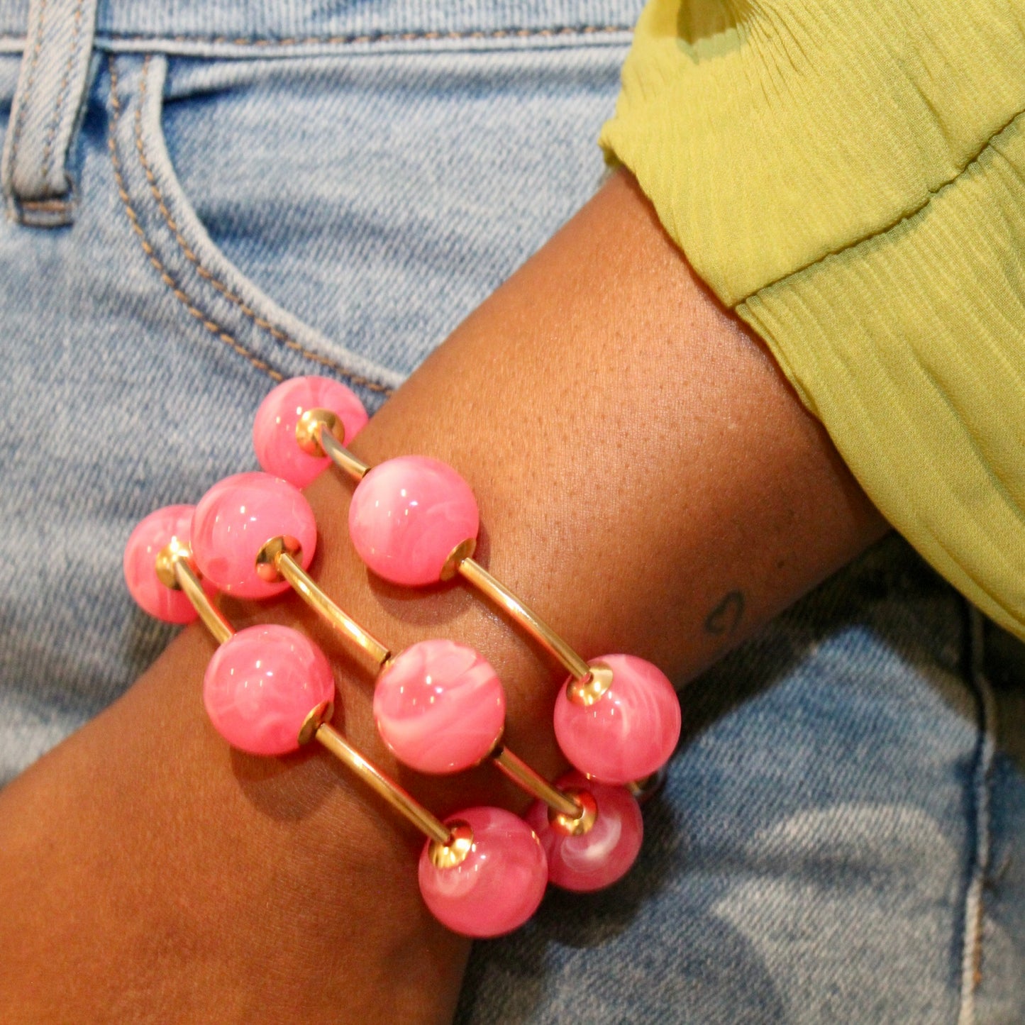 Bubbles Bracelet Set - Hot Pink
