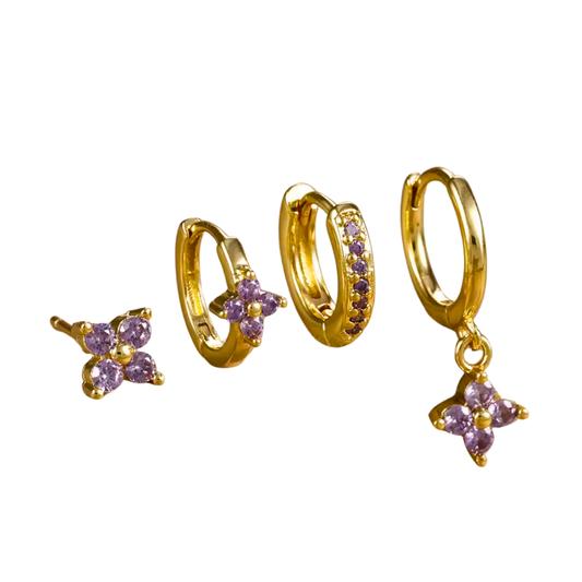 Violet Hour Huggie Set