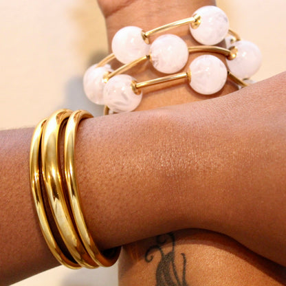 Slick Bangle Set Thick - Gold