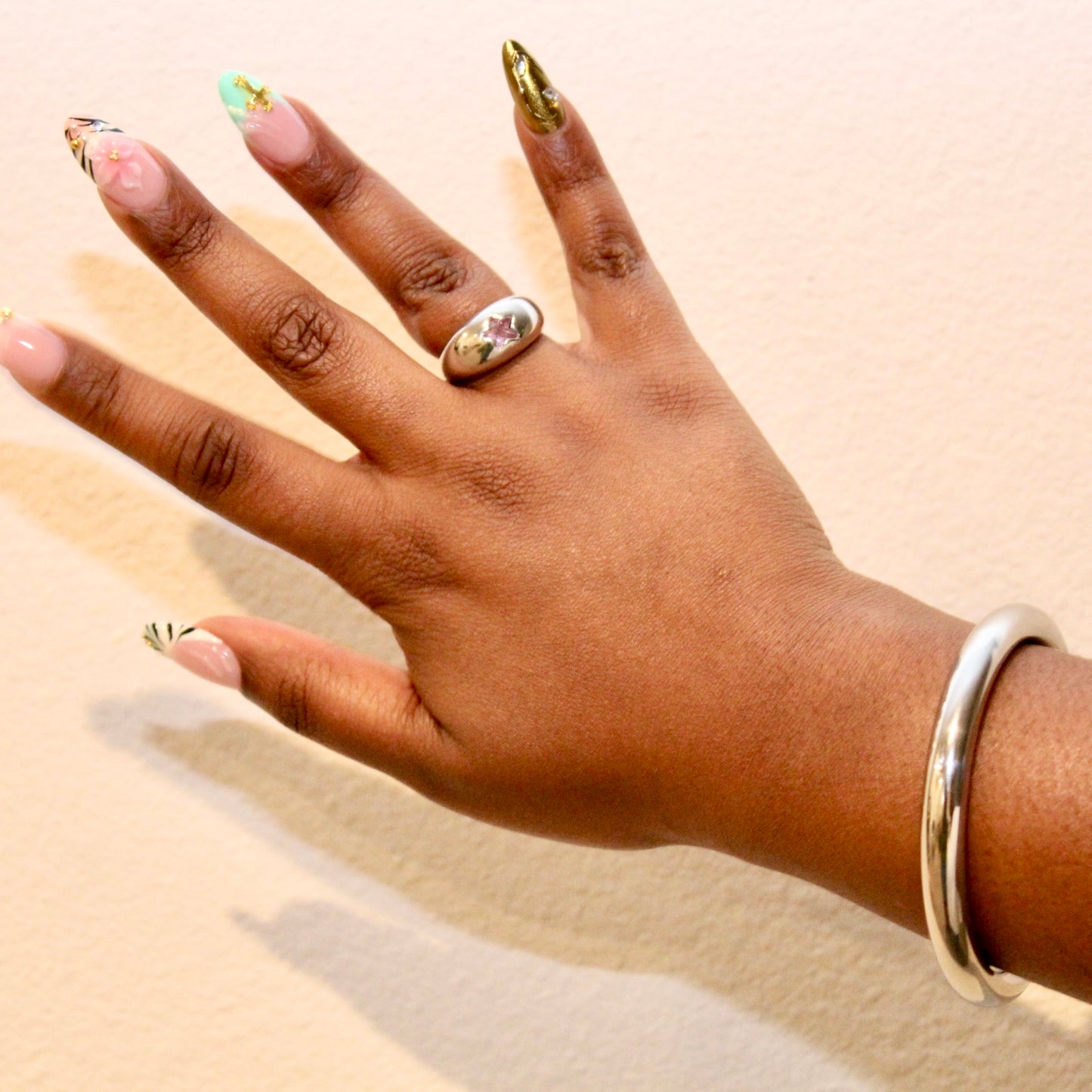 Slick Bangle Set Thick - Silver