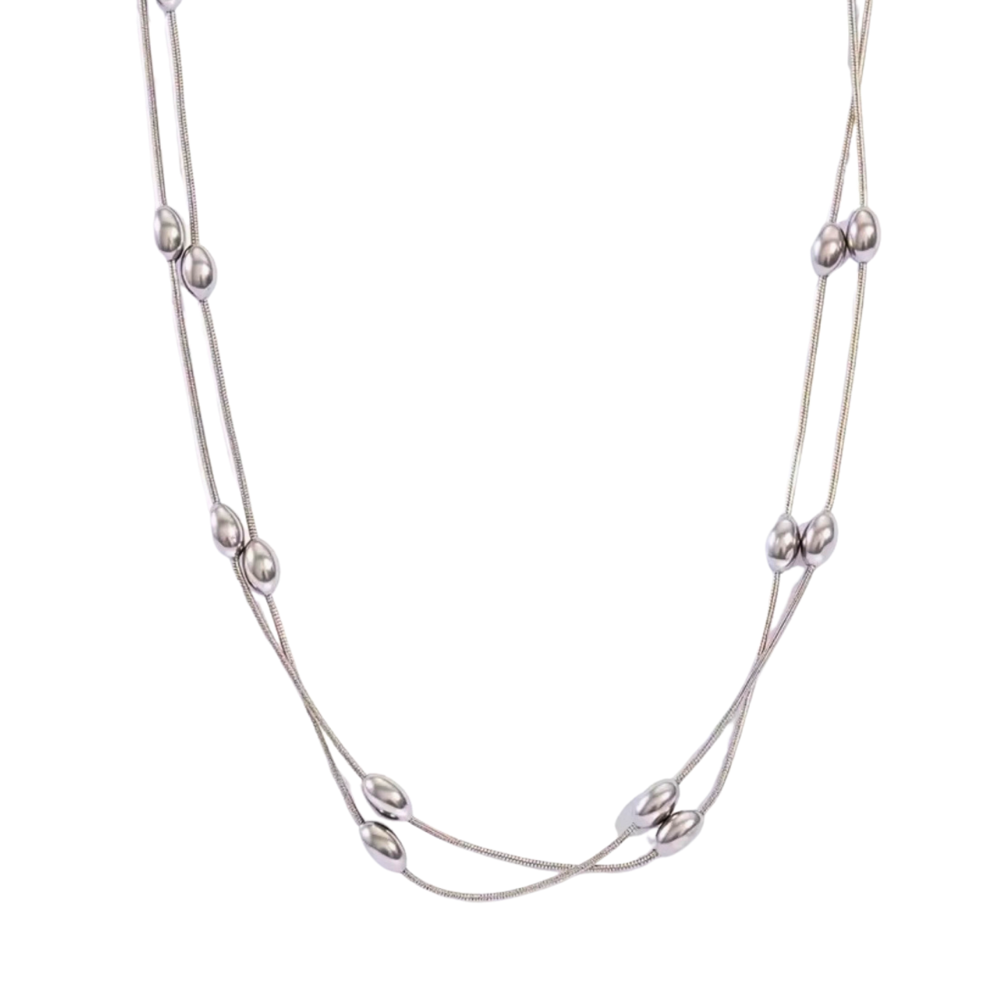 Luster Loop Necklace - Silver