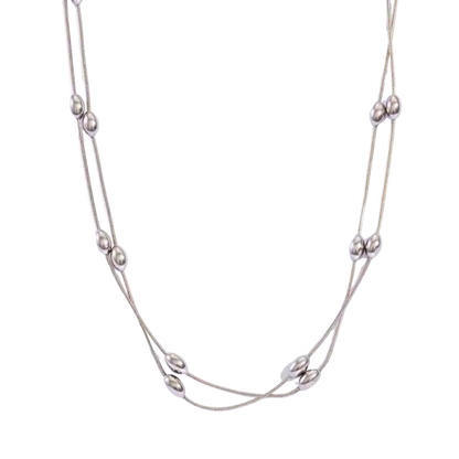 Luster Loop Necklace - Silver