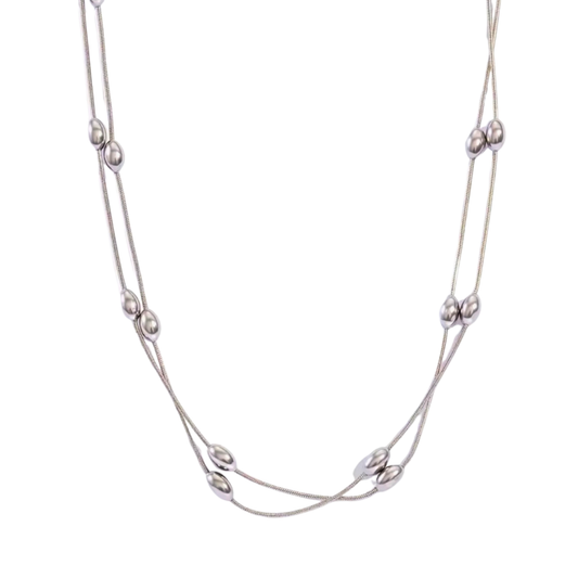 Luster Loop Necklace - Silver