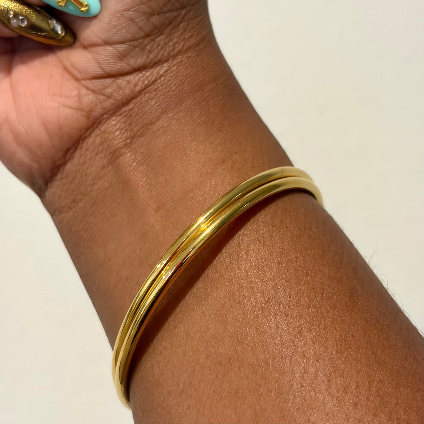Slick Bangle Set Thin - Gold