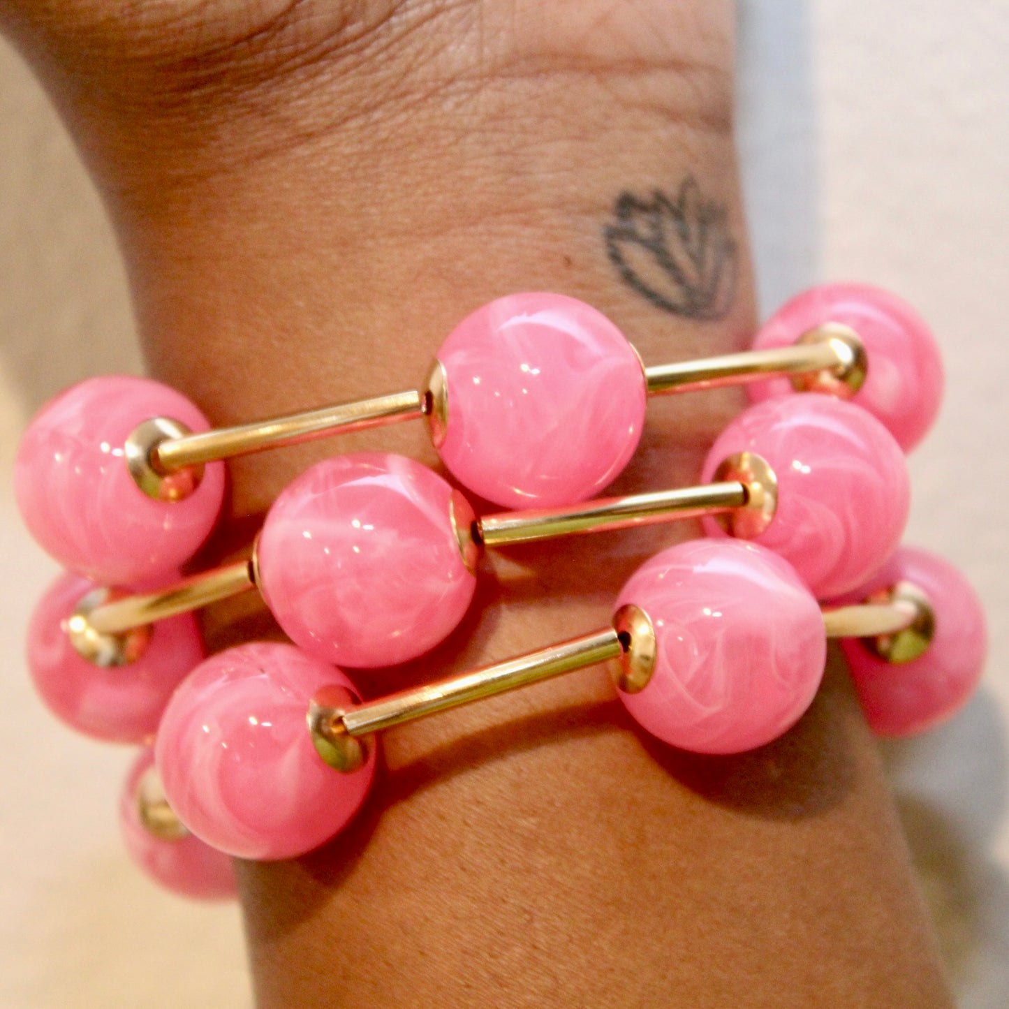 Bubbles Bracelet Set - Hot Pink