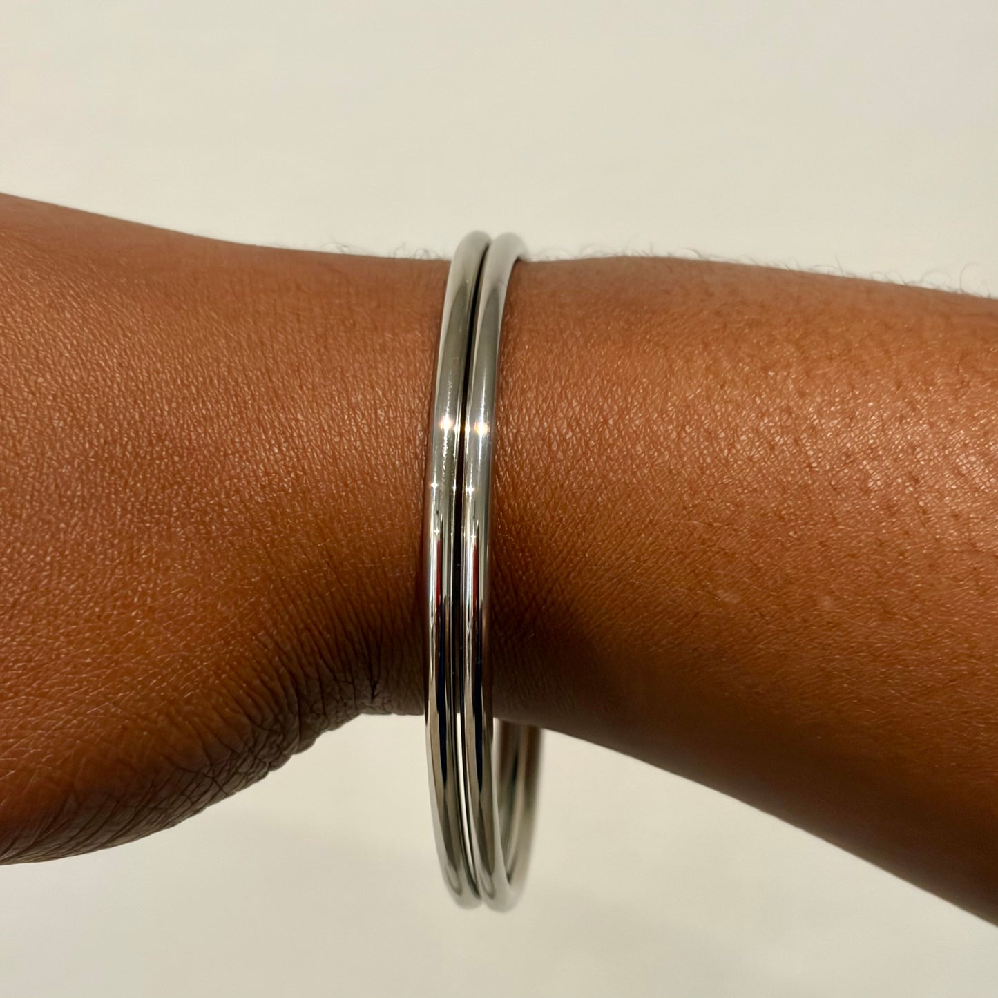Slick Bangle Set Thin - Silver