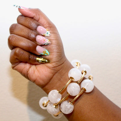 Bubbles Bracelet Set - Milky White